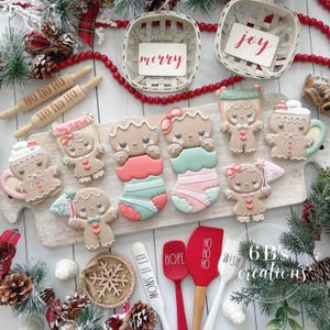 6 B&#39;s Creations: Gingerbread Lovin Class Cookie Cutters Set - Set of 9 Cookie Cutters - Online Class not included