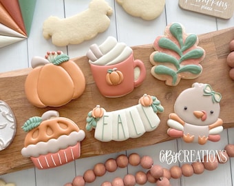 6 B's Creations: Teaching Partners Class - Thanksgiving - Set of 6 Cookie Cutters - Online Class not Included