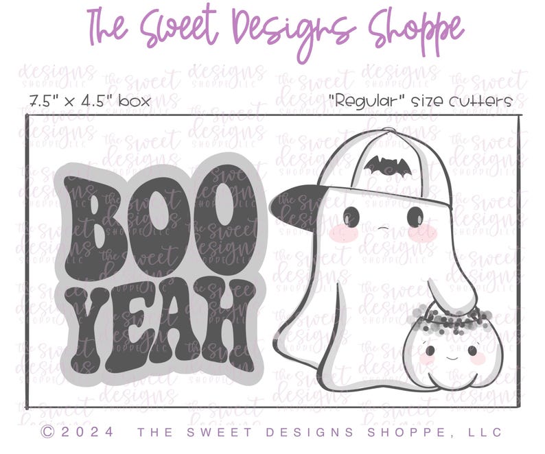 BOO YEAH & Hip Ghost Cookie Cutter Set - Set of 2 - Cookie Cutters - Etsy