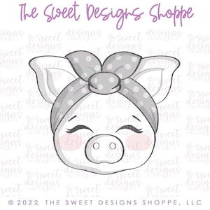 Pig Face with Headband - Cookie Cutter