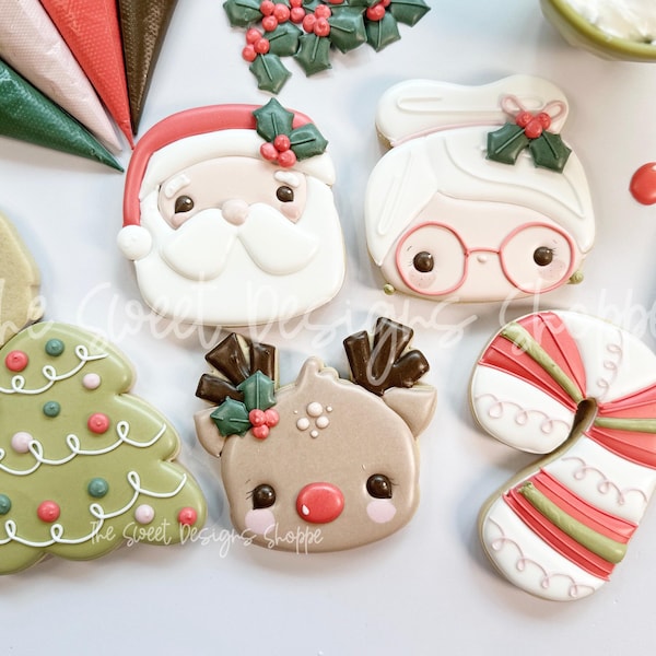 Christmas Chunky Lovely Cookie Cutters Set - Set of 5 - Cookie Cutters - Etsy
