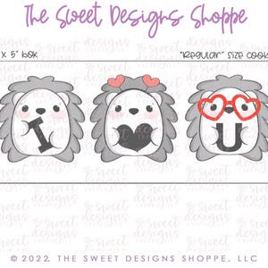 Hedgehog Valentines Cookie Cutters Set - 2 Piece Set - Cookie Cutters
