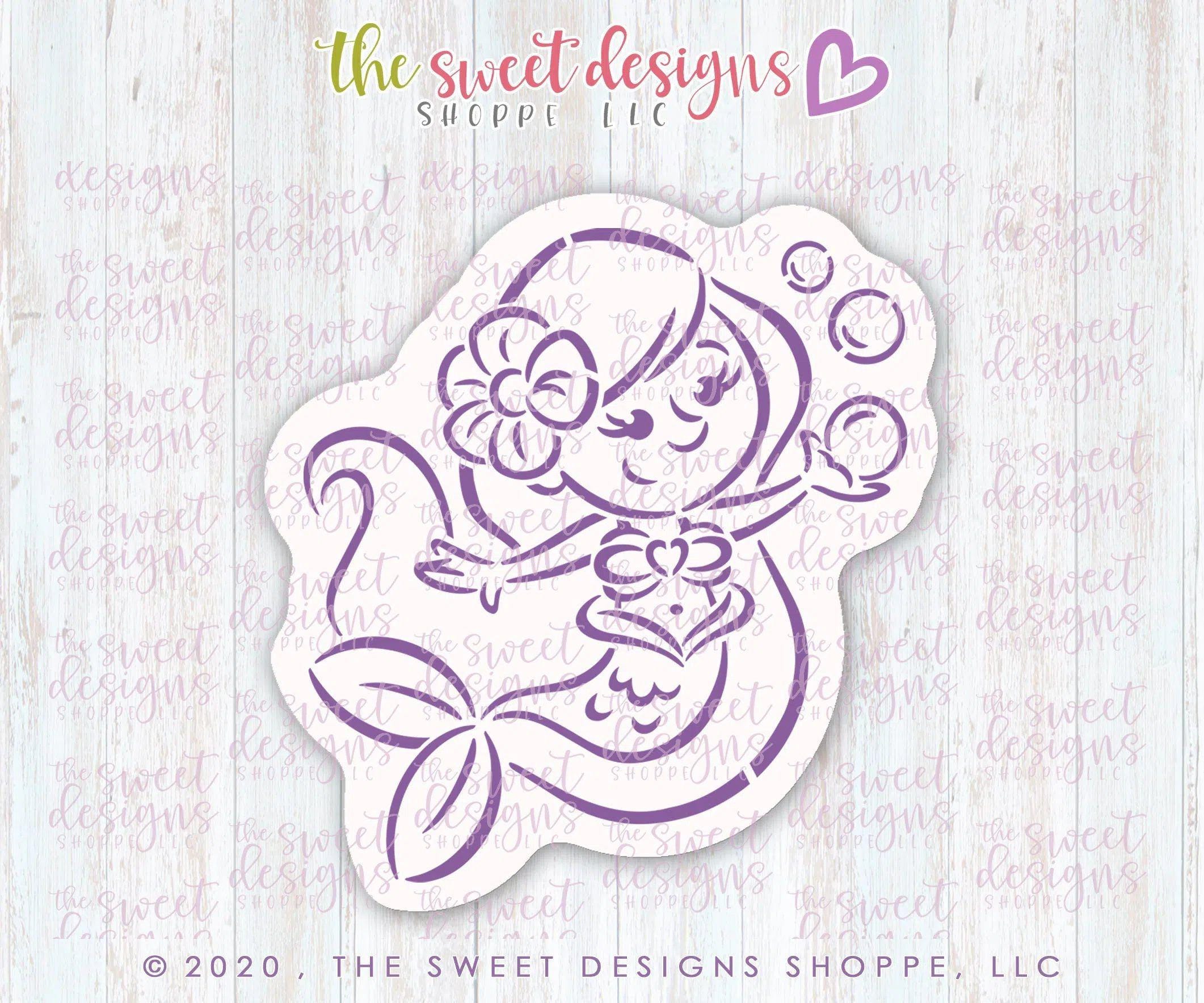 Bundle - PYOC Mermaid - Cookie Cutter and Stencil