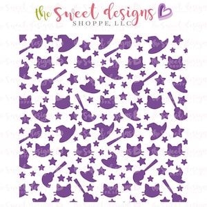 Witch Halloween Pattern - Stencil