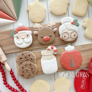 6 B&#39;s Creations: Teaching Partners Class - Reindeer Christmas - Set of 6 Cookie Cutters - Online Class not Included