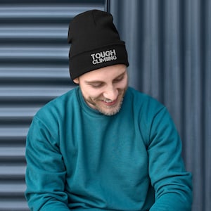 Embroidered Beanie For Rock Climbers | Stay Warm With a Beanie While Climbing, Hiking, Bouldering, and Training