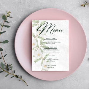 Flower Menu Template, Garden Party Bridal Menu, Boho Flowers Event Menu ...