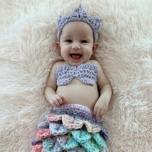 Baby Mermaid Outfit, Infant Mermaid Tail, Newborn Mermaid Set, Baby Mermaid Cocoon, Mermaid Photo Prop, Baby Girl Halloween Costume