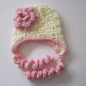 Crochet Baby Bonnet, Baby Girl Crochet Hat, Baby Hat, Newborn Bonnet, Easter Bonnet, Crochet Bonnet, Hat for Baby Girls, Flower Bonnet, Pink
