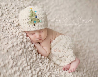 Gorro navideño de crochet para bebé: accesorio fotográfico para recién nacidos