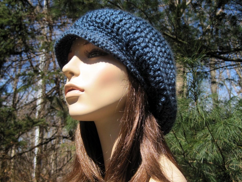 Crochet Womens Newsboy Hat, Slouchy Womens Hat, Womens Crochet Hat, Slouchy Beanie Hat, Womens Boho Beanie, Fall Fashion, image 1