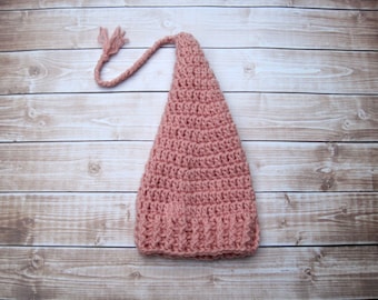 Pink Crochet Baby Girl Stocking Hat: Soft Acrylic, Newborn Winter Beanie