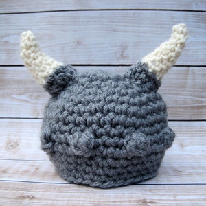 Baby Boy Viking Hat, Newborn Viking Hat, Infant Baby Hat, Boy Halloween Hat, Infant Costume, Baby Photo Hat, Boy Baby Beanie, Grey