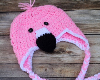 Crocheted Flamingo Hat: Baby Halloween Costume, Newborn Photo Prop