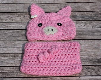 Baby Girl Pig Costume, Newborn Girl Halloween Costume, Baby Animal Costume, Baby Girl Pig Outfit, Pig Set, Newborn, Infant, Photo Prop