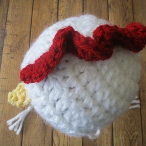 Crochet Baby Chicken Hat, Newborn Rooster Hat, Baby Rooster Bonnet, Boy Baby Hat, Girl Infant Hat, Easter, Halloween Baby Hat image 4