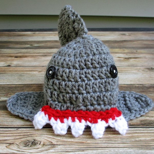 Baby Shark Hat, Newborn Shark Beanie, Baby Hat, Baby Halloween Costume, Newborn Shark Costume, Baby Shark Earflap Hat, Infant, Boy, Girl