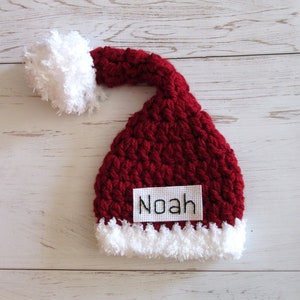 Personalized Baby Santa Hat: Embroidered Newborn Christmas Cap