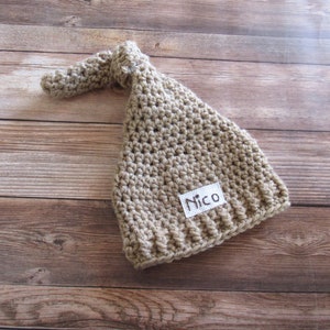 Knotted Baby Name Hat, Baby Boy Personalized Newborn Hat, Baby Hospital Hat, Newborn Winter Hat with Name, Infant, Monogrammed, Girl