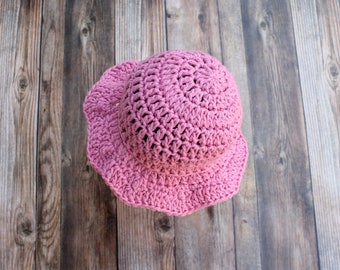 Cotton Floppy Baby Sun Hat: Pink Summer Infant Hat