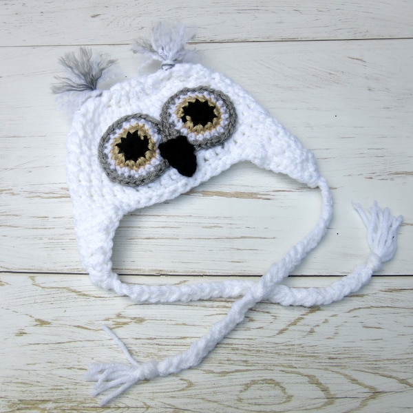 Crochet Baby Snowy Owl Hat, Newborn Halloween Costume, Baby Boy Hat, Baby Girl, Baby Winter Hat, Newborn Owl Costume, Woodland Baby Nursery