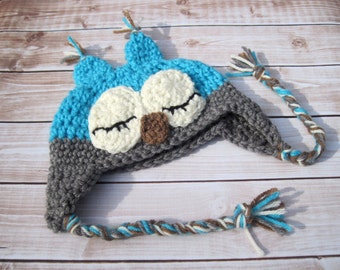 Baby Boy Halloween Hat, Baby Boy Owl Hat, Crochet Baby Hat, Baby Boy Hat, Crochet Owl Hat, Newborn Owl Hat, Infant Boy Hat, Baby Animal Hat