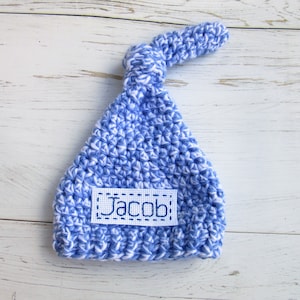 Crochet Baby Hat, Monogrammed Baby Boy Hat, Baby Winter Hat, Newborn Name Hat, Baby Name Hat, Personalized Baby Gift, Baby Name Announcement
