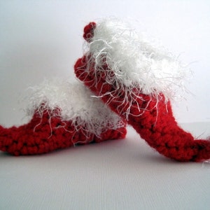 Baby Elf Slippers, Elf Baby Booties, Baby Christmas Booties, Baby Elf Shoes, Baby Elf Booties, Newborn Elf Booties, Christmas Booties, Red