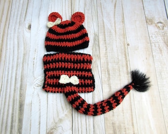 Crochet Baby Tiger Costume: Newborn Halloween Outfit, Photo Prop
