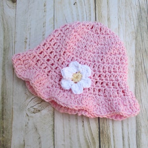 Newborn Girl Summer Hat, Infant Sun Hat, Cotton Baby Girl Hat, Floppy Summer Hat for Baby Girl, Baby Beach Hat, Newborn Flower Hat
