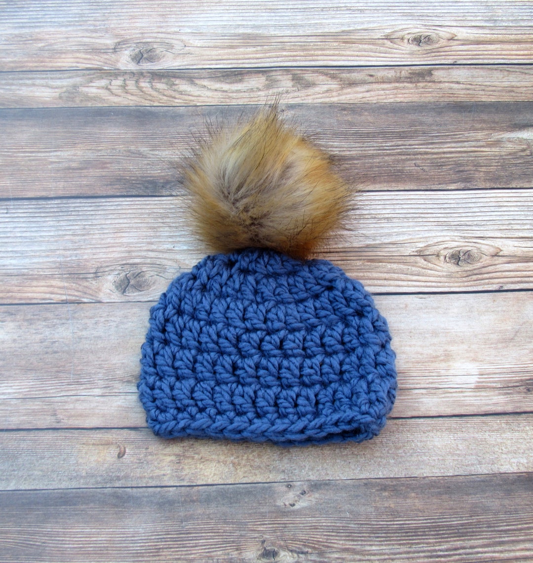 Buy Blue Baby Boy Hat, Newborn Boy Beanie, Baby Hat With Pom Pom, Baby