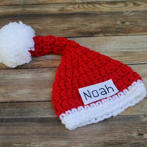 Personalized Baby Santa Hat: Hand-Stitched Acrylic Christmas Cap