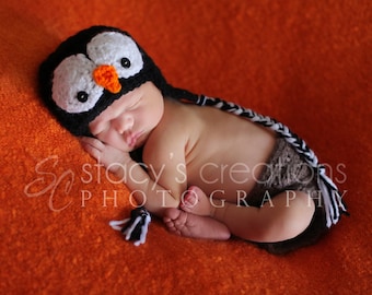 Baby Hat, Baby Penguin Hat, Baby Boy Hat, Baby Girl Hat, Halloween Baby Hat, Newborn Hat, Infant Hat, Baby Animal Hat, Baby Photo Prop