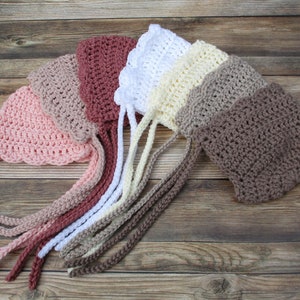 Crochet Baby Bonnet, Classic Newborn Bonnets, Baby Girl Hats, Baby Easter Bonnet, Baby Girl Homecoming Outfit, Infant Girl Hat, Spring