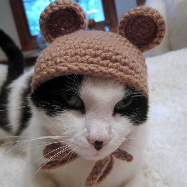 Pet Costume, Pet Hat, Hat for Cats, Cat Clothing, Pet Clothing, Cat Costume, Kitten Hat, Cat Dress Up, Crochet Hat for Cats, Bear Hat