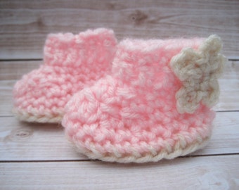 Crochet Baby Booties, Crochet Booties, Pink Baby Booties, Baby Girl Booties, Newborn Booties, Infant Girl Booties, Baby Girl Crib Shoes