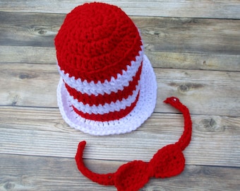 Conjunto de gorro y pajarita de crochet para bebé: accesorio fotográfico para disfraz de Halloween