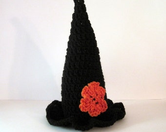 Crochet Baby Witch Hat: Halloween Costume, Newborn Photo Prop
