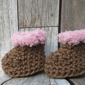 Girl Baby Booties, Crochet Baby Booties, Baby Winter Booties, Newborn Girl Boots, Baby Snow Boots, Baby Boots, Infant, Baby Girl Boots image 4