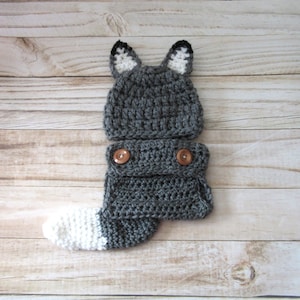 Wolf Baby Costume, Newborn Halloween Costume, Baby Wolf Outfit, Infant Baby Wolf Set, Baby Boy Costume, Newborn Girl Halloween Costume, Hat