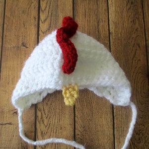 Crochet Baby Chicken Hat, Newborn Rooster Hat, Baby Rooster Bonnet, Boy Baby Hat, Girl Infant Hat, Easter, Halloween Baby Hat image 2