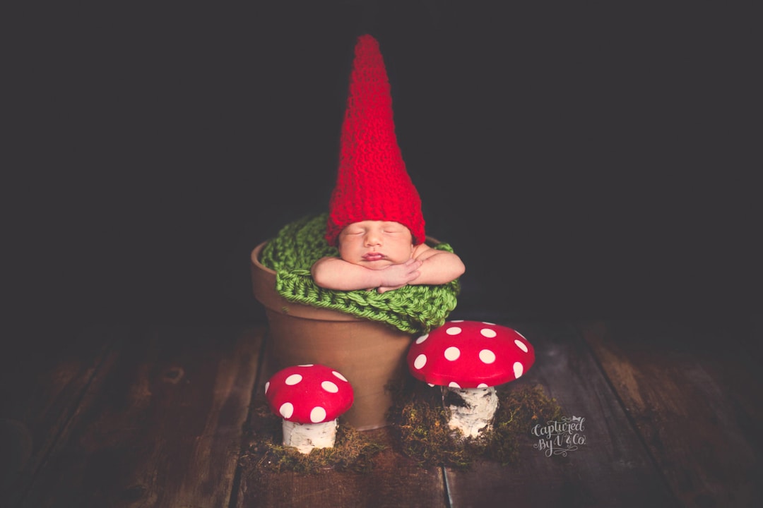 Baby Hat, Newborn Hat, Baby Gnome Hat, Newborn Gnome Hat, Baby