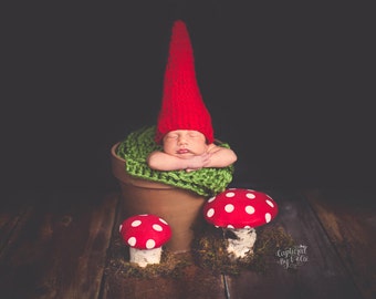 Baby Hat, Newborn Hat, Baby Gnome Hat, Newborn Gnome Hat, Baby Halloween Hat, Baby Halloween Costume, Infant, Baby Boy Hat, Newborn Girl Hat