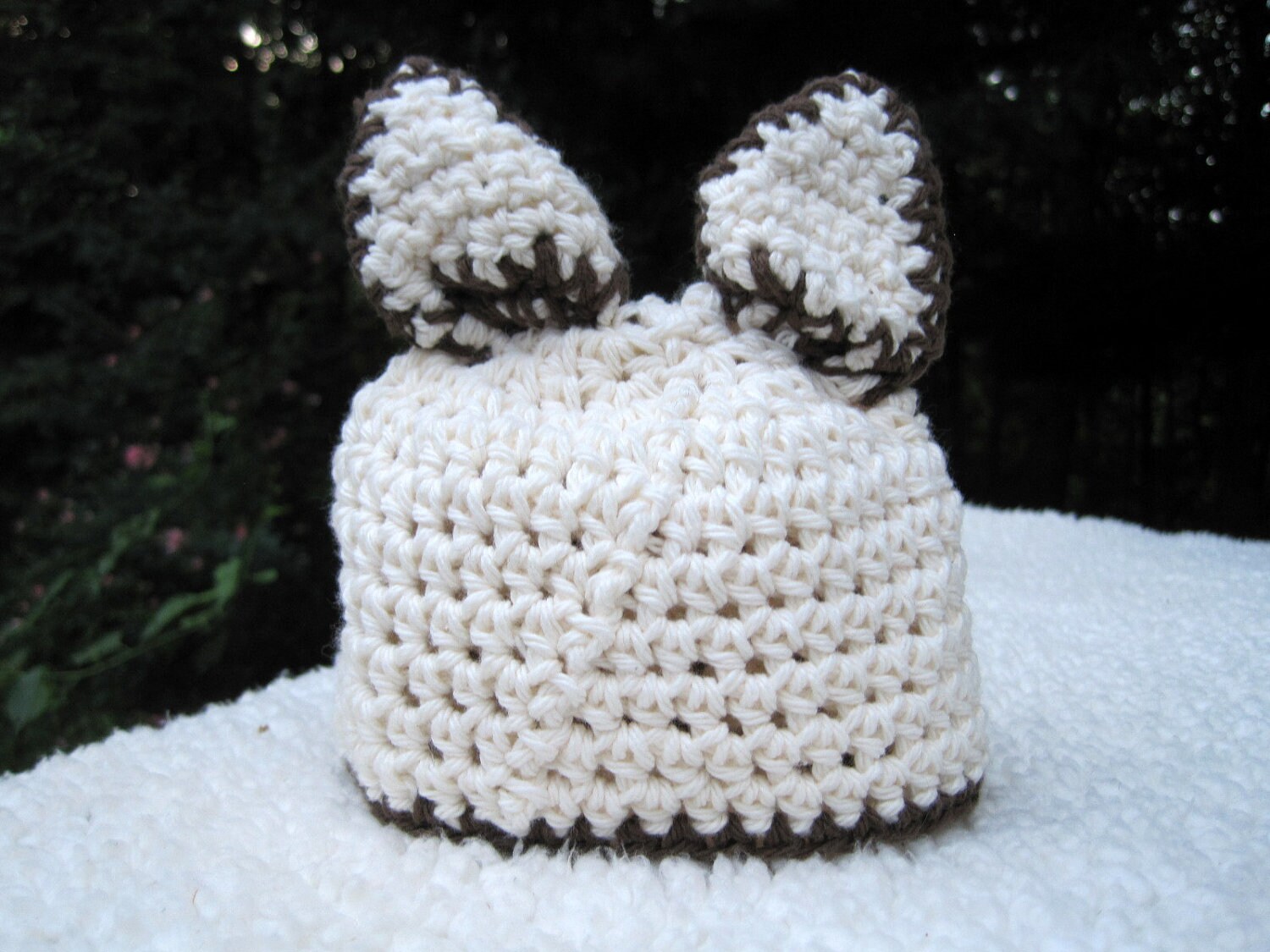 【新品未使用】pixie hat / kitty hat / 6-12m 即納【pixie hat ”Kitty bonnet” 】light grey 6-12m | Leilea