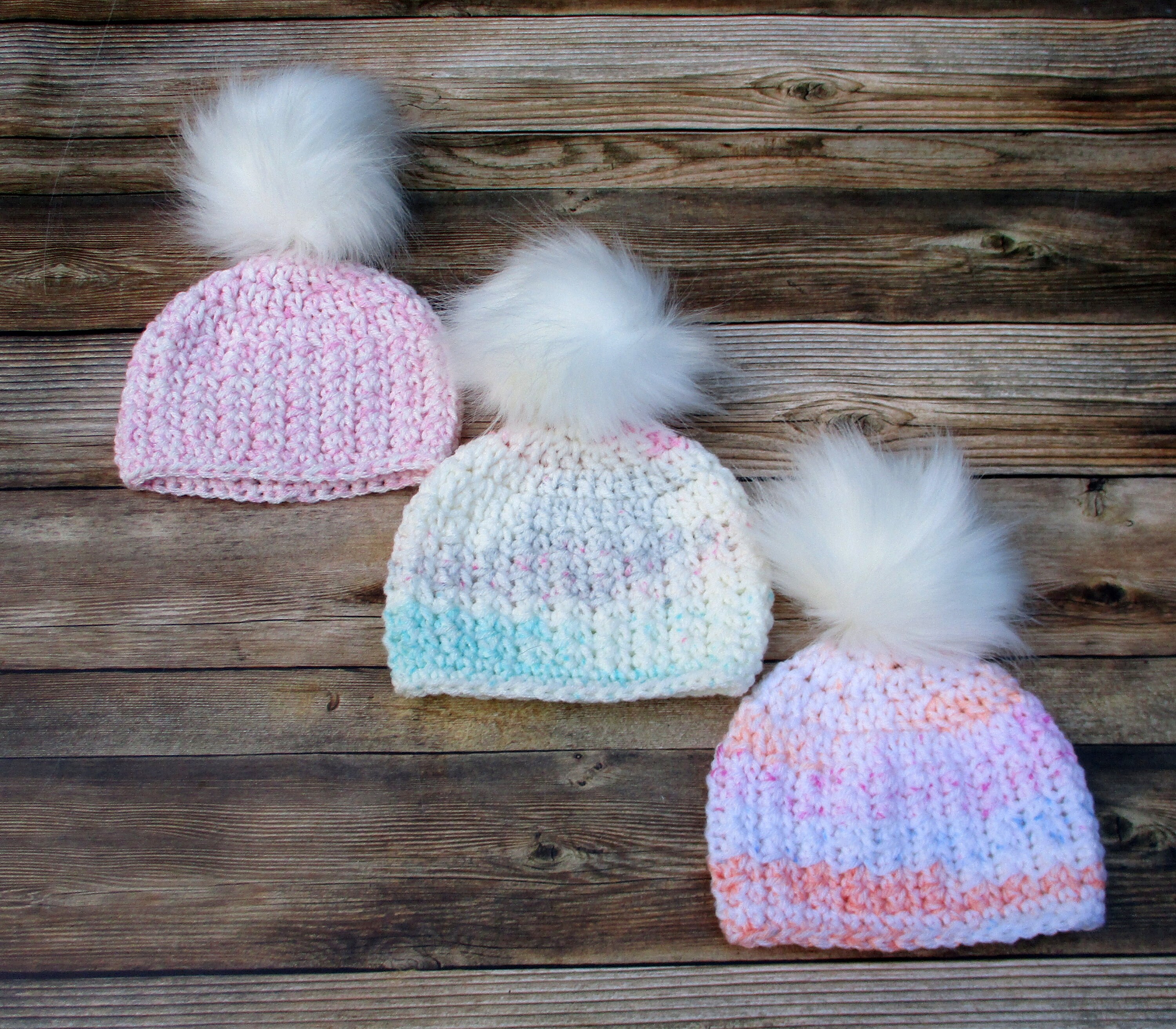 Baby Girl Winter Hats With Pom Pom Newborn Girl Beanie Baby Etsy Israel