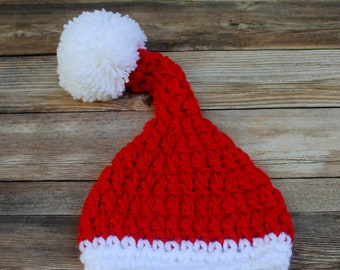 Crochet Baby Santa Hat: Newborn Christmas Photo Prop
