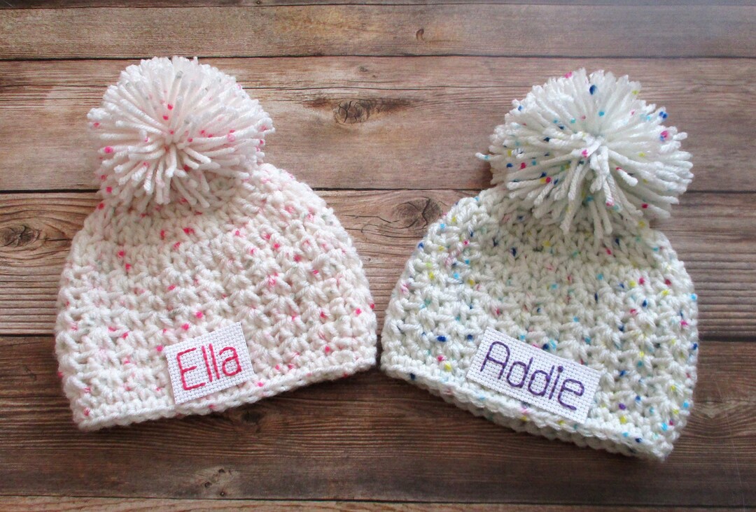 Personalized Baby Girl Hat Newborn Winter Hat Customized Etsy