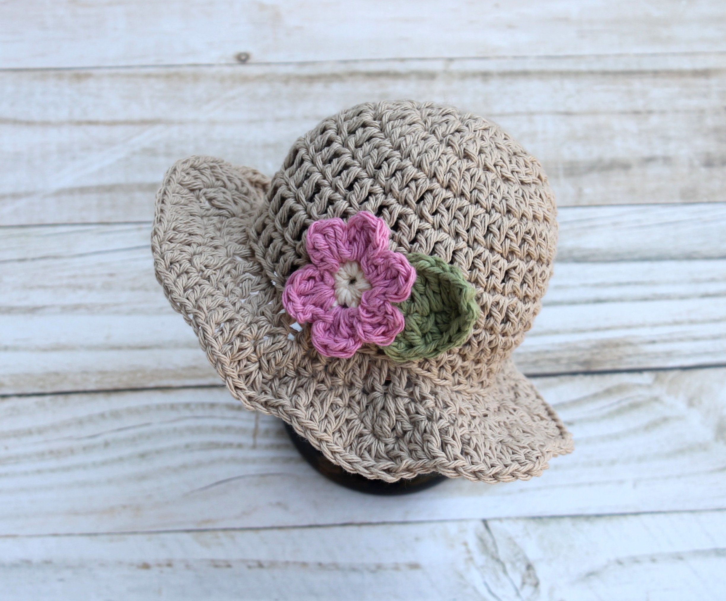 Pink Flower Sun Hat - Etsy display picture 3