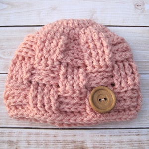 Baby Girl Beanie, Crochet Baby Hat, Girl Baby Hat, Baby Girl Hospital Hat, Pink Baby Girl Hat, Girl Newborn Hat, Baby Girl Winter Hat