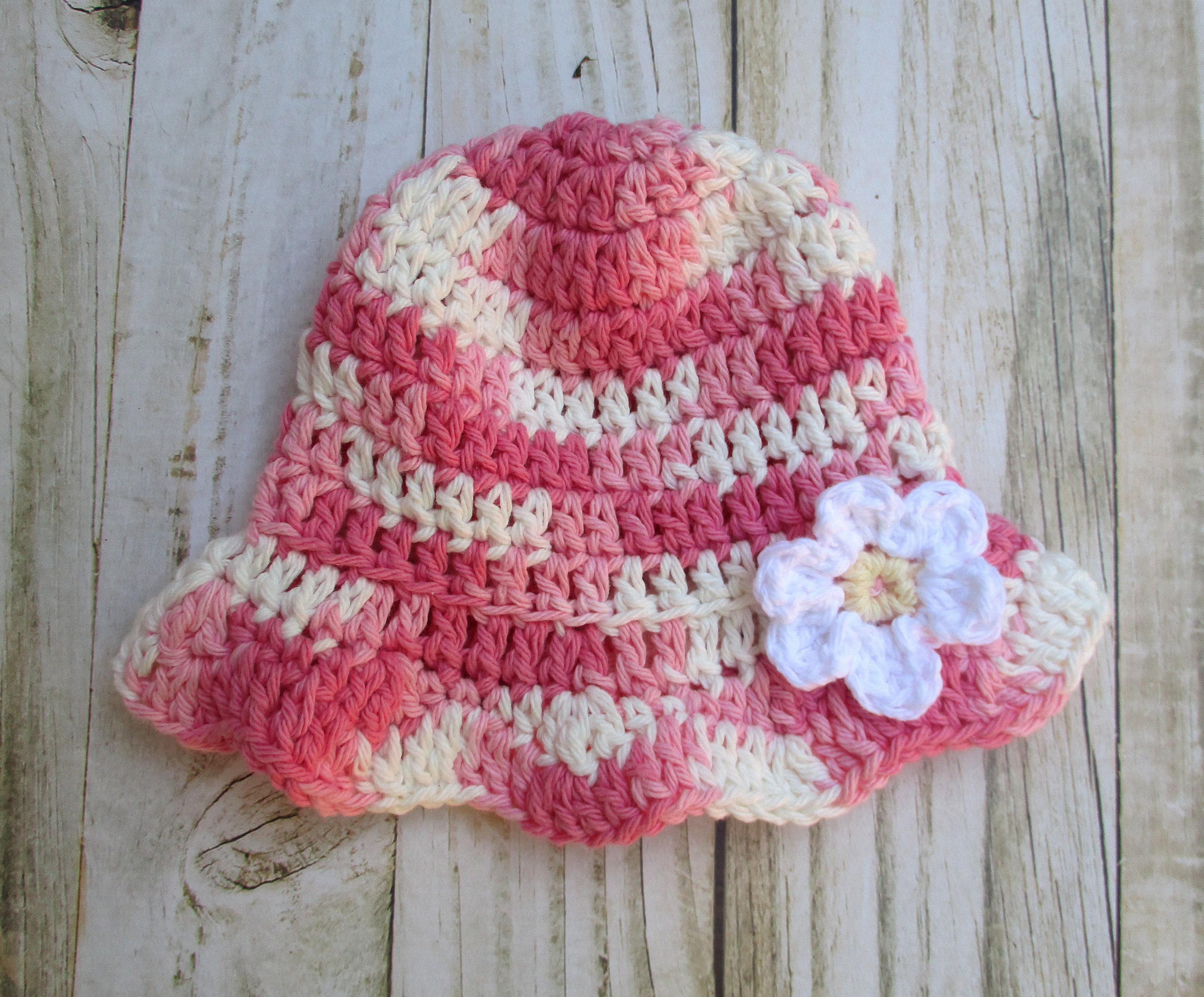 Baby Girl Sun Hat Pink Cotton Baby Hat Newborn Beach Hat Etsy UK